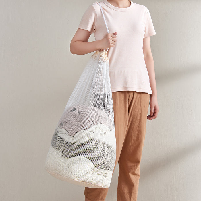 ACAZA Wasmand - Wassorteerder - 3 Vakken - Bamboe - Zwart