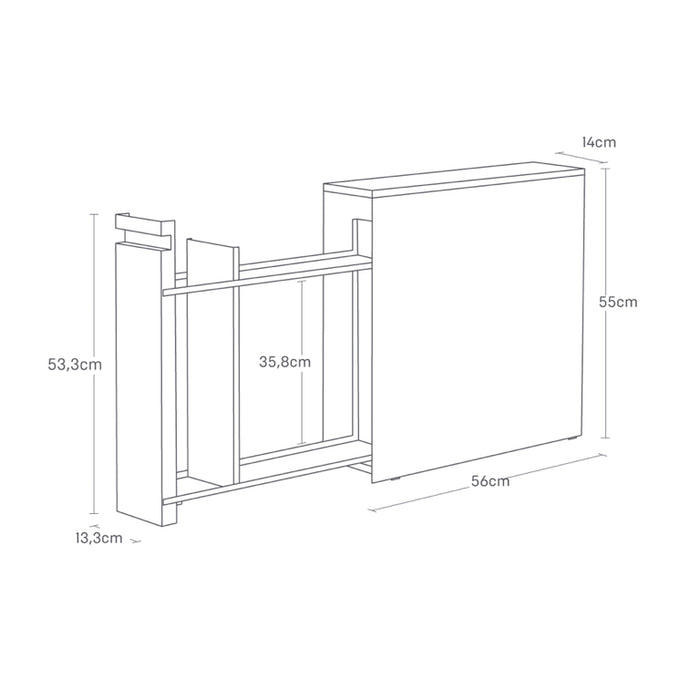 Yamazaki Badkamer Opbergrek - Tower - Zwart