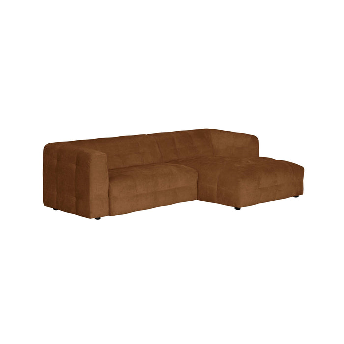 by fonQ Mush Hoekbank met Chaise Longue Rechts - Chenille - Bruin
