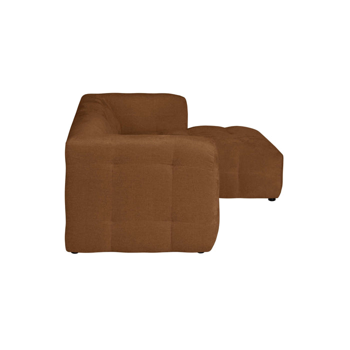 by fonQ Mush Hoekbank met Chaise Longue Rechts - Chenille - Bruin