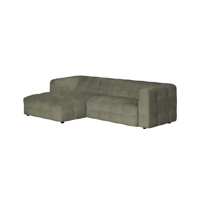 by fonQ Mush Hoekbank met Chaise Longue Links - Chenille - Groen
