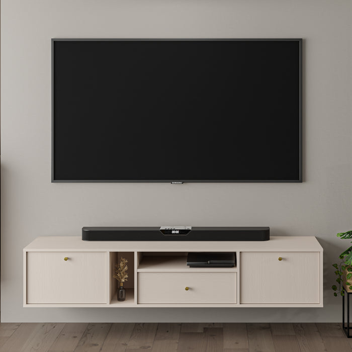 by fonQ Luvra Zwevend Tv-meubel 2-deurs - Open Vak - Zand