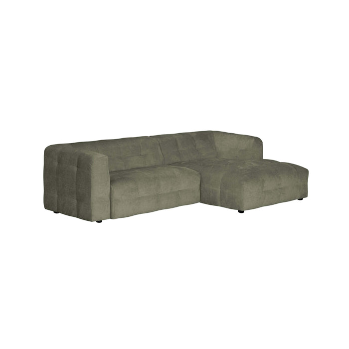 by fonQ Mush Hoekbank met Chaise Longue Rechts - Chenille - Groen