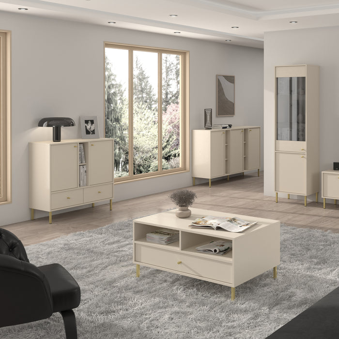 by fonQ Luvra Dressoir 2-deurs - Open Vak - Zand