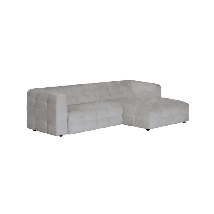by fonQ Mush Hoekbank met Chaise Longue Rechts - Chenille - Ivoor