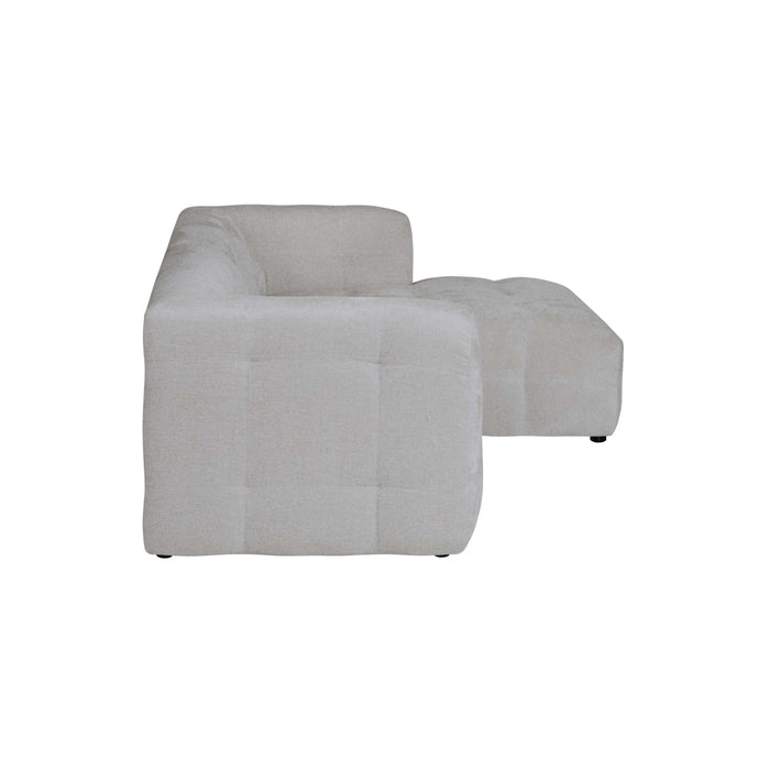 by fonQ Mush Hoekbank met Chaise Longue Rechts - Chenille - Ivoor