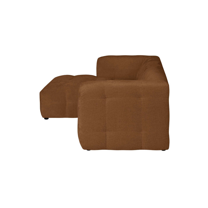 by fonQ Mush Hoekbank met Chaise Longue Links - Chenille - Bruin
