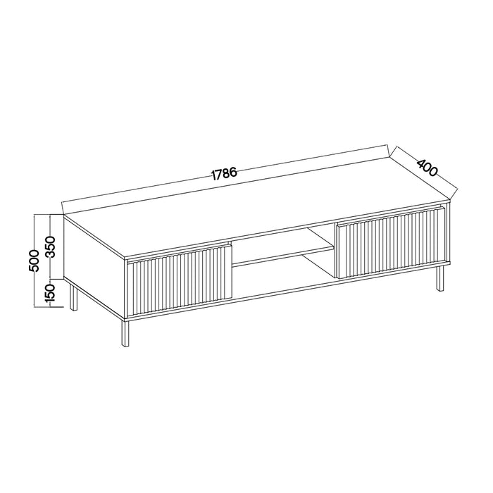 by fonQ Ovara Tv-meubel B 179 cm - 2 Lades - Open Vak