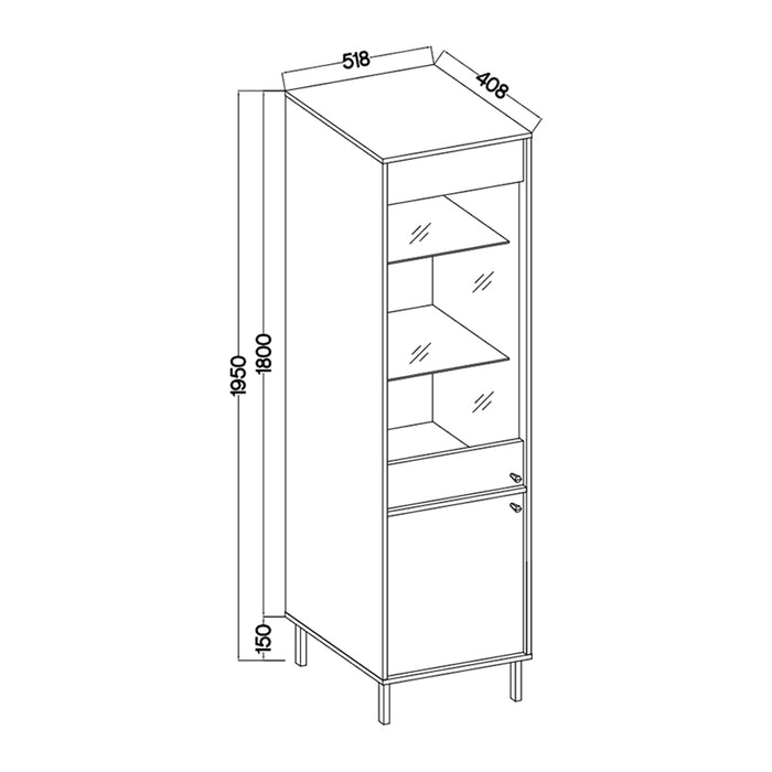 by fonQ Luvra Vitrinekast - Groen