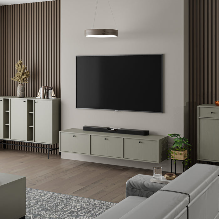 by fonQ Luvra Zwevend Tv-meubel 3-deurs - Groen