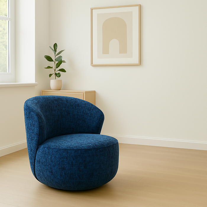 Draaifauteuil Ellie donkerblauw Kare Design