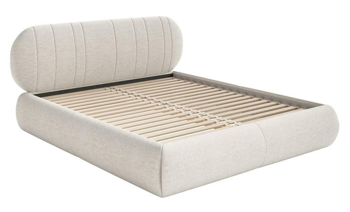 NADUVI Collection Gestoffeerd bed 140x200 cm Asmelio, crème vlecht