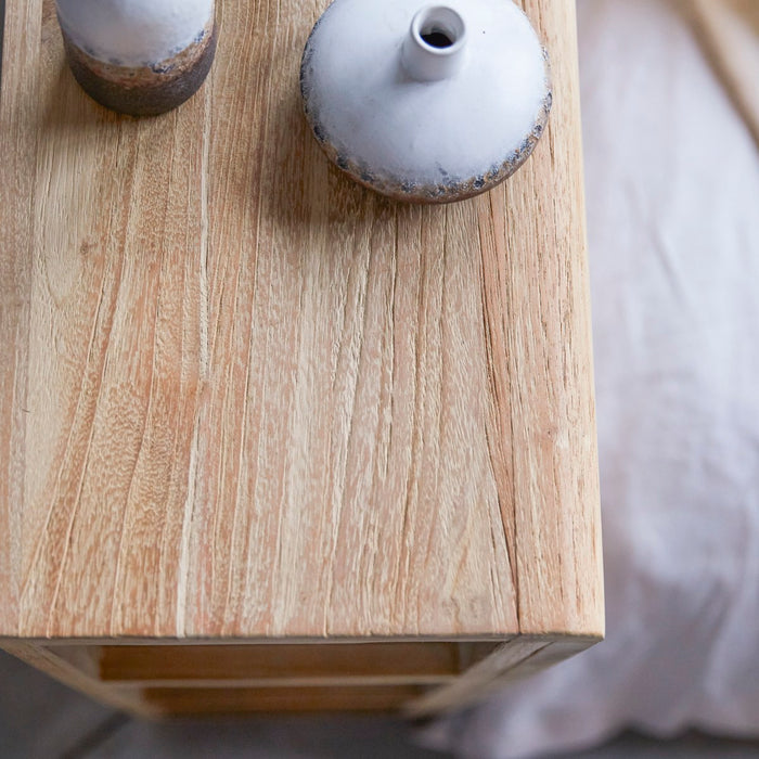 Tikamoon - Hoofdbord met opbergruimte van massief teakhout 165 cm