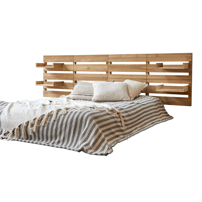 Tikamoon - Hoofdbord met legplanken van massief teakhout 270 cm