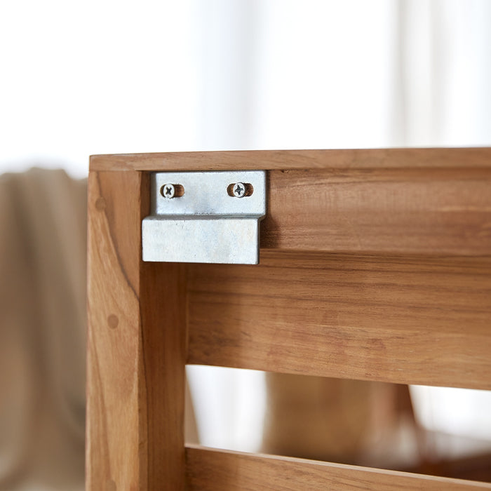 Tikamoon - Hoofdeinde met planken van massief teakhout 135 cm