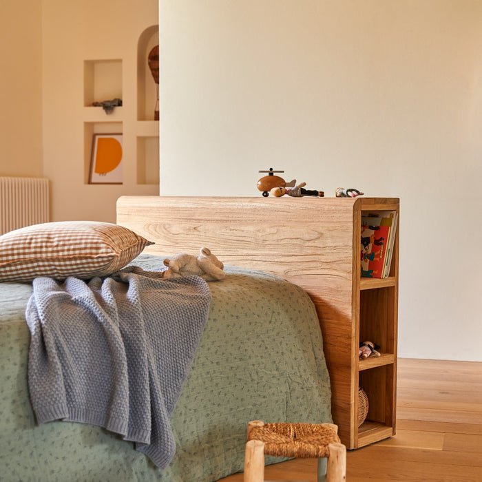 Tikamoon - Hoofdeinde met opbergruimte van massief teakhout 120 cm