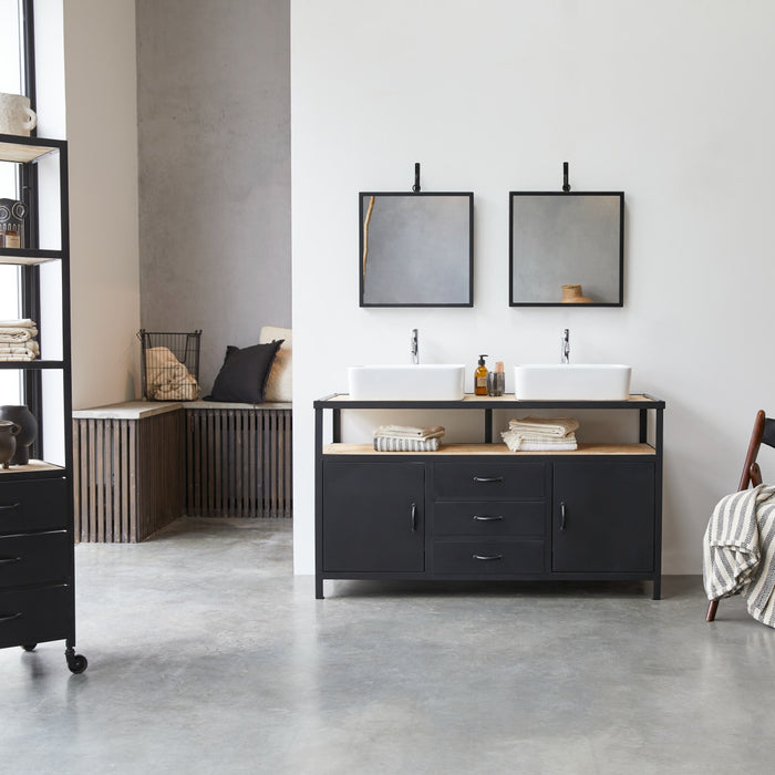 Tikamoon - Massief mangohouten en metalen badmeubel 140 cm