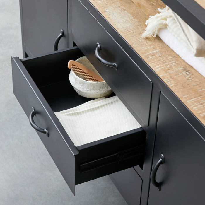 Tikamoon - Massief mangohouten en metalen badmeubel 140 cm