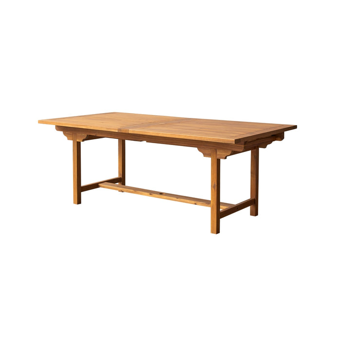 Tikamoon - Rechthoekige tuintafel massief acaciahout met verlengblad