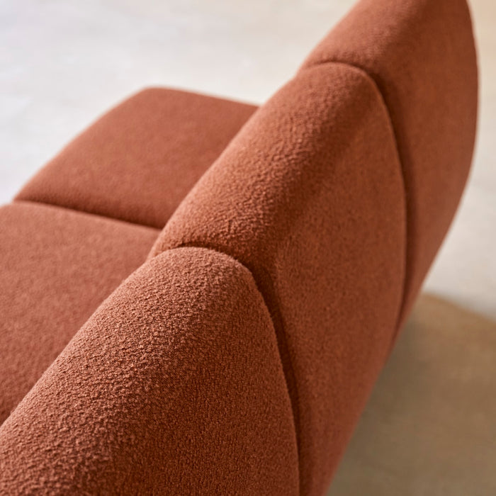 Tikamoon - Modulaire 3-zitsbank van massief acacia en terracotta stof