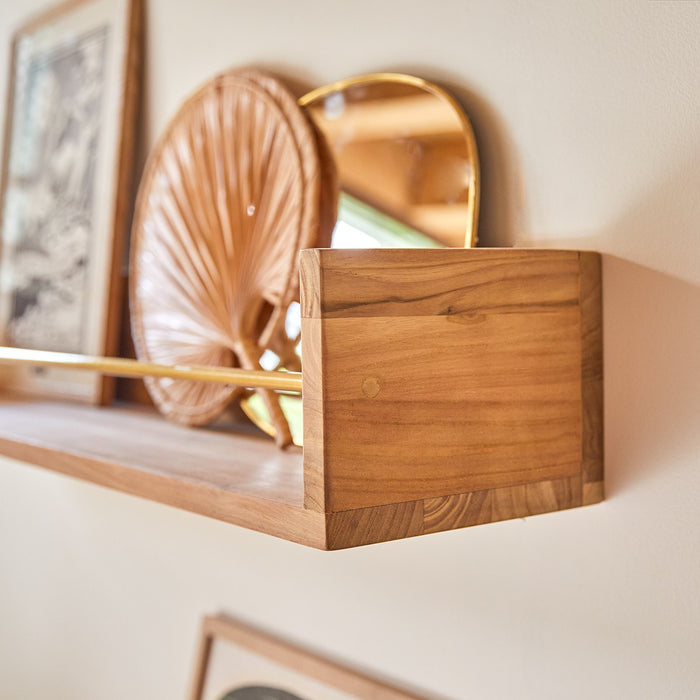 Tikamoon - Wandplank voor kinderkamer van massief teakhout 100 cm