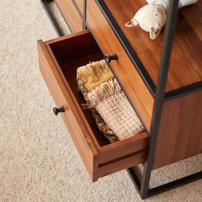 Tikamoon - Boekenkast voor kinderen van massief acaciahout en metaal