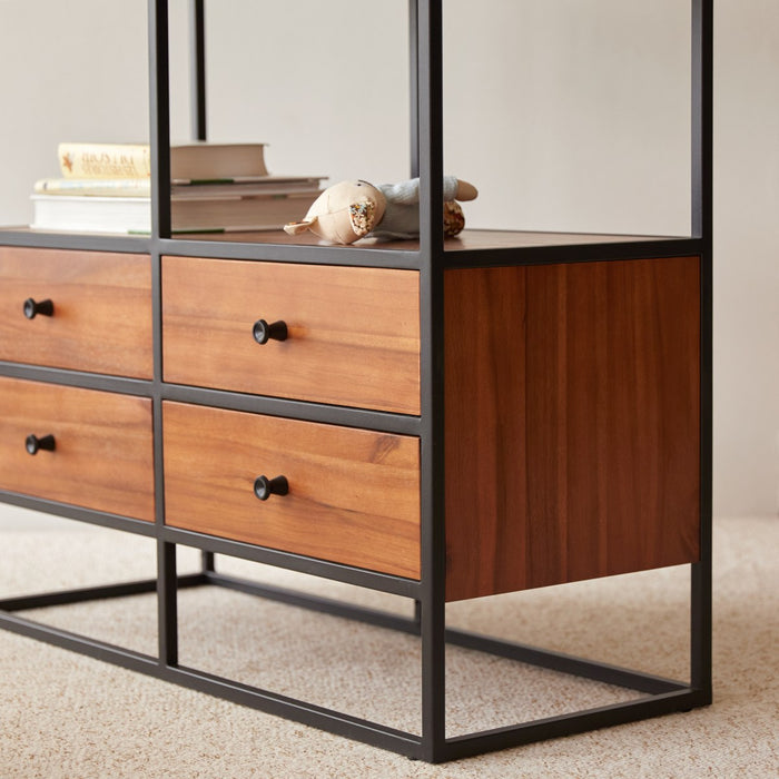 Tikamoon - Boekenkast voor kinderen van massief acaciahout en metaal