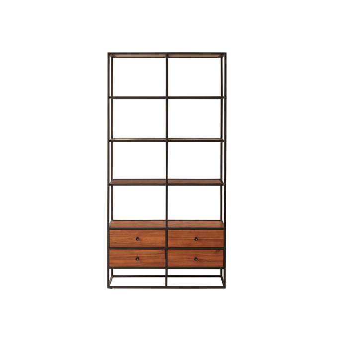 Tikamoon - Boekenkast voor kinderen van massief acaciahout en metaal