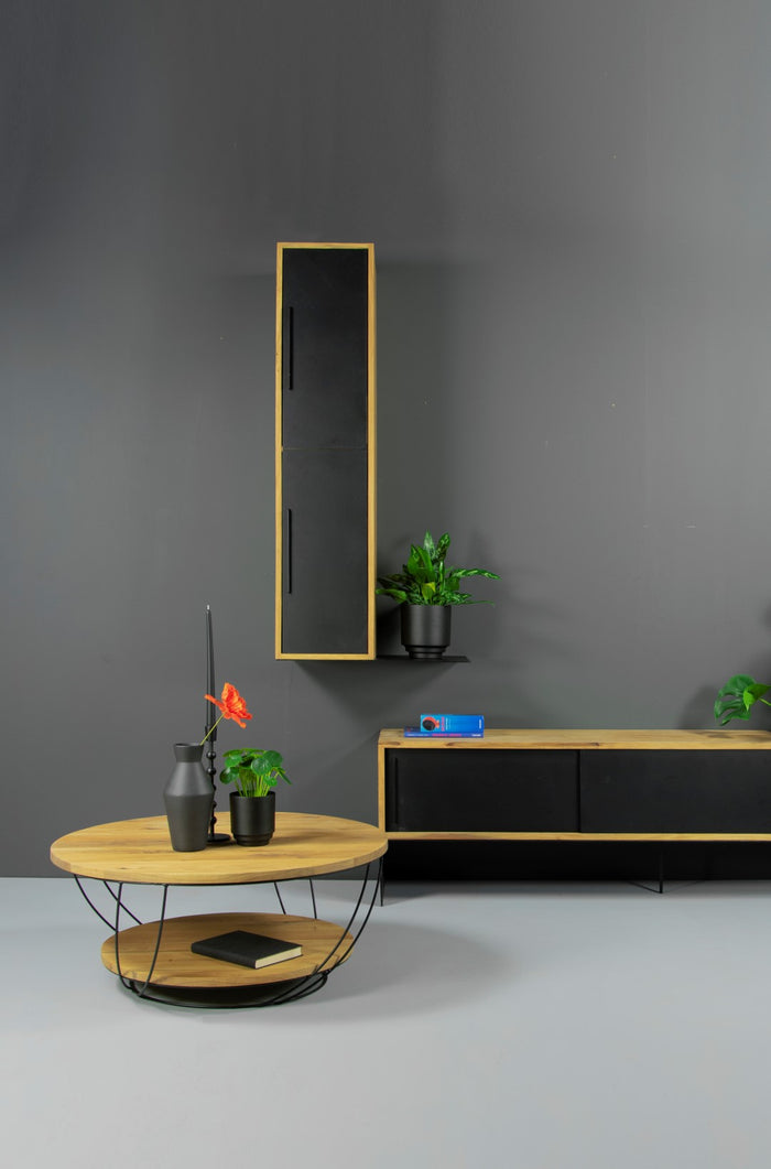 TORNA MOON Salontafel - Zwart | Eik