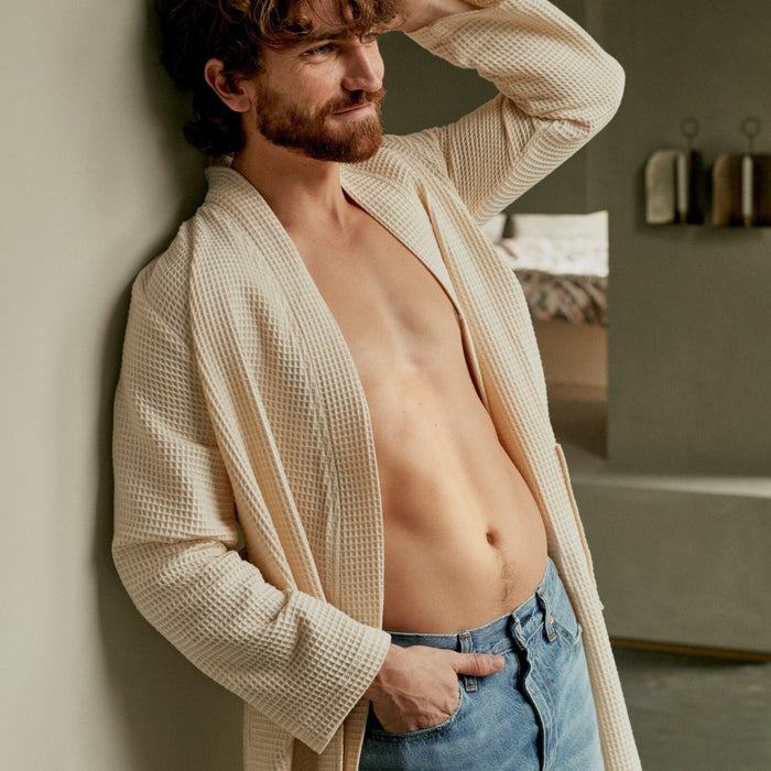 Badjas Biarritz Cream Tan | L | Ivoor | Katoen