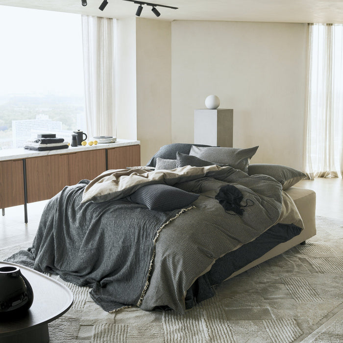 Vandyck Home Pique Sprei 160 x 250 cm - Off Black