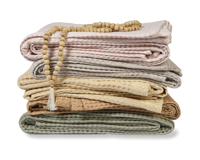 Home Pique Sprei Beach | 250 cm x 270 cm | Beige | Geel | Goud