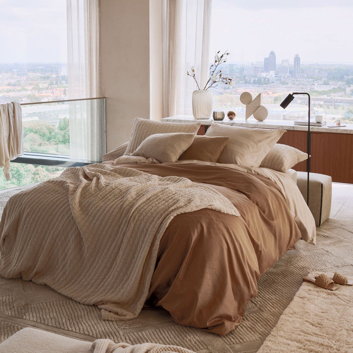Dekbedovertrek Purity Monaco Caramel | 240 x 200|220 cm | Bruin