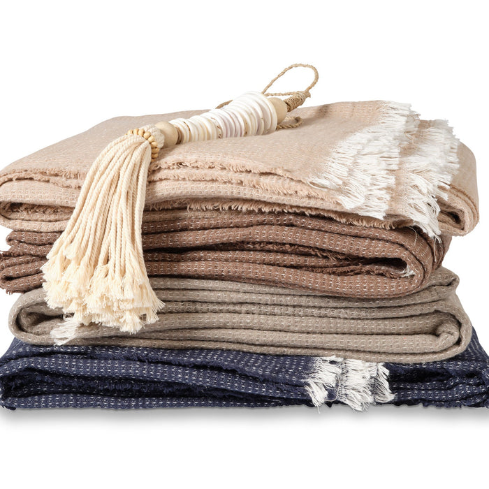 Home 89 Plaid Pearl Blue | 130 x 220 cm | Blauw | Katoen | Polyester