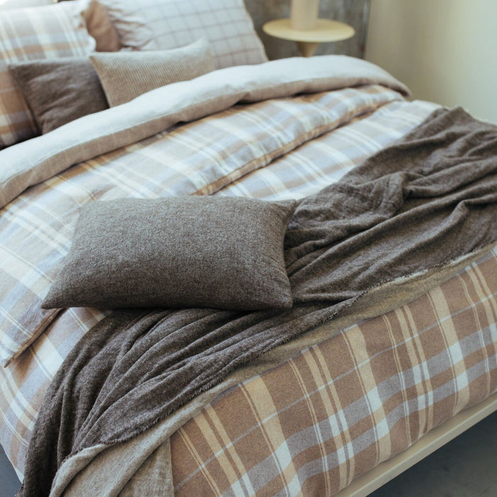 Dekbedovertrek Riga Multi | 140 x 200|220 cm | Beige | Flanel katoen