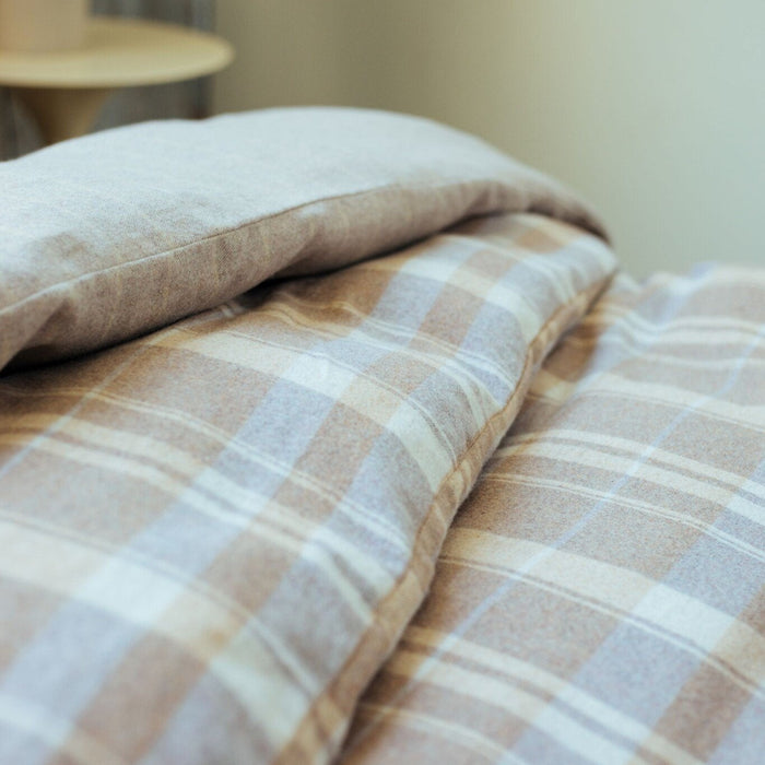 Dekbedovertrek Riga Multi | 140 x 200|220 cm | Beige | Flanel katoen