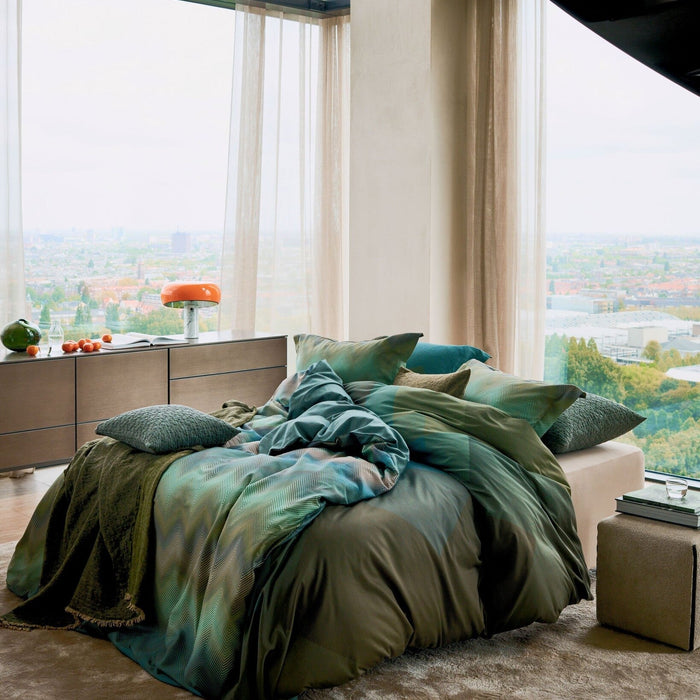 Ziggy Dekbedovertrek Sage Green | 140 x 200|220 cm | Groen | Blauw