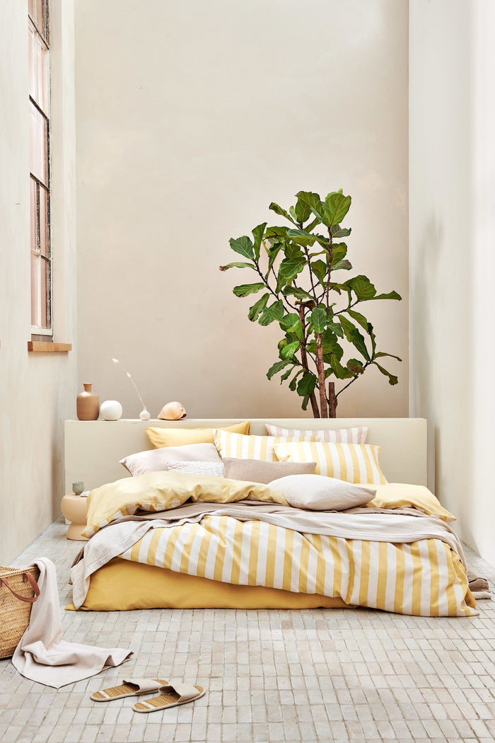 Washed Cotton Dekbedovertrek Sunlight | 240 x 200|220 cm | Geel | Goud