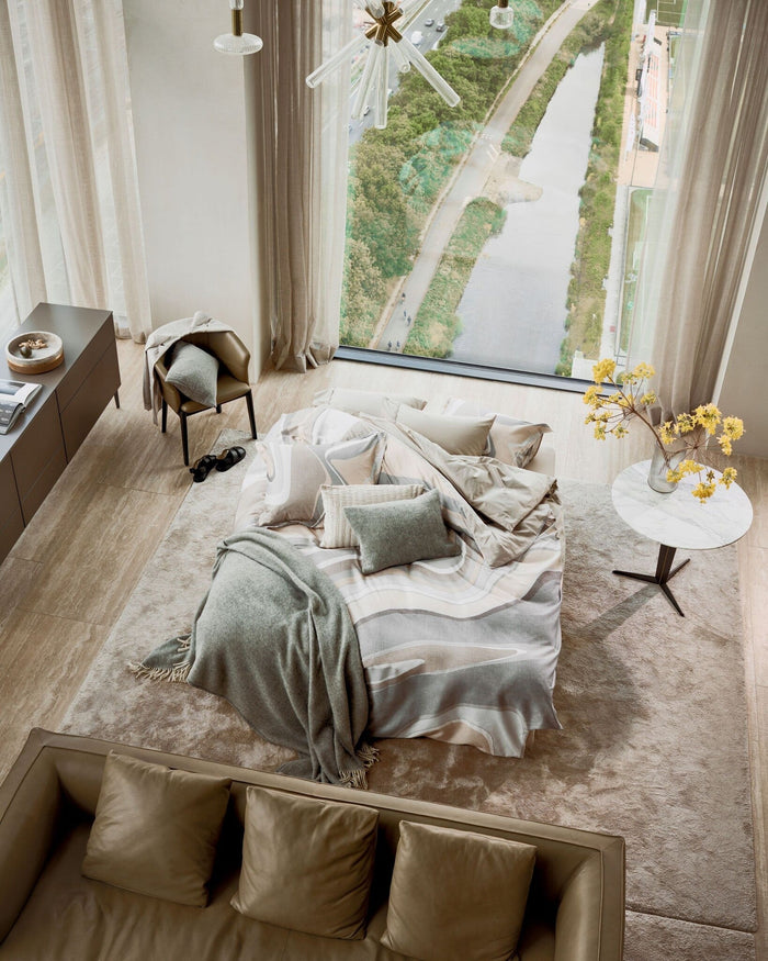 Dekbedovertrek Marble Stone | 140 x 200|220 cm | Grijs | Beige