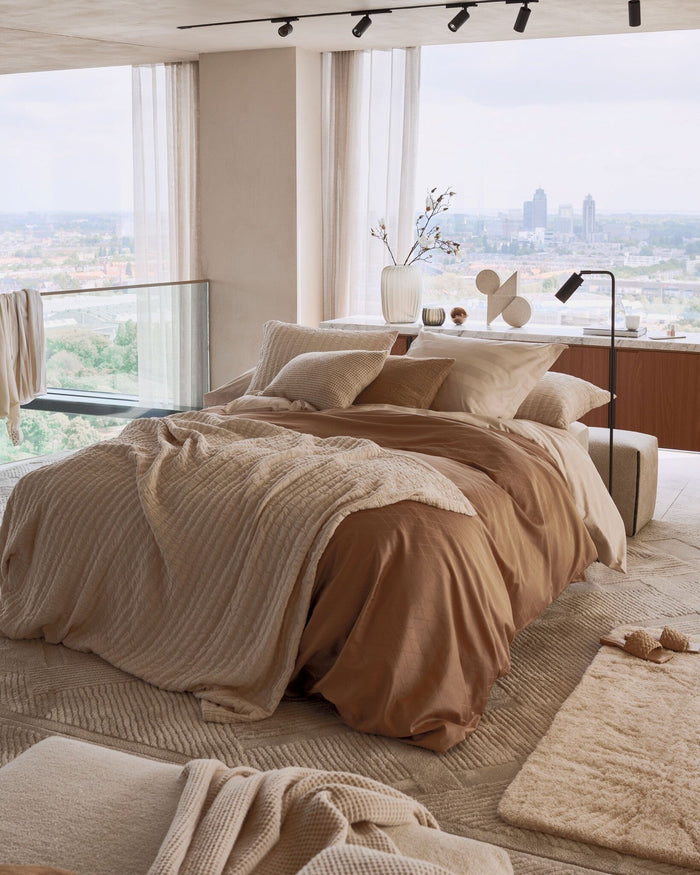 Dekbedovertrek Purity Monaco Caramel | 200 x 200|220 cm | Bruin