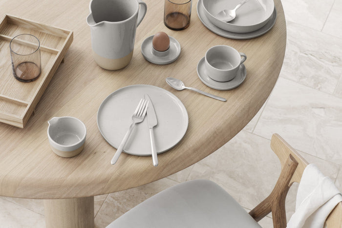 Sablo Cloud Serviesset 12delig | Grijs | Beige | Stoneware