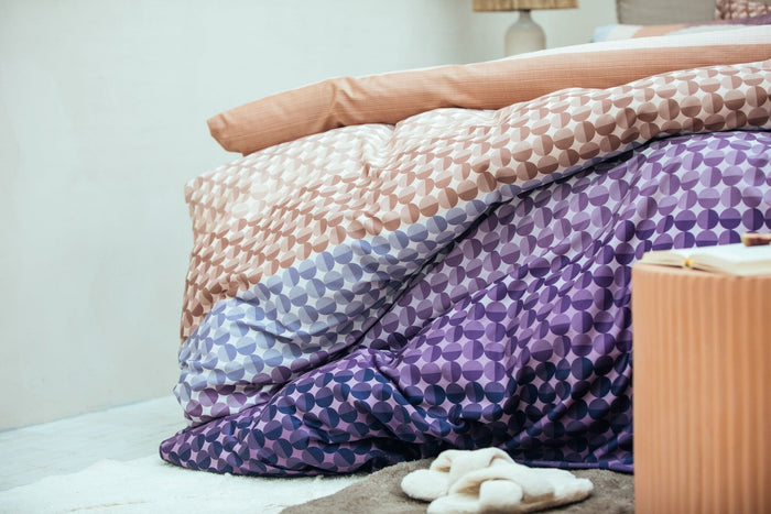 Dekbedovertrek Bubble Moonscape | 240 x 200|220 cm | Bruin | Paars