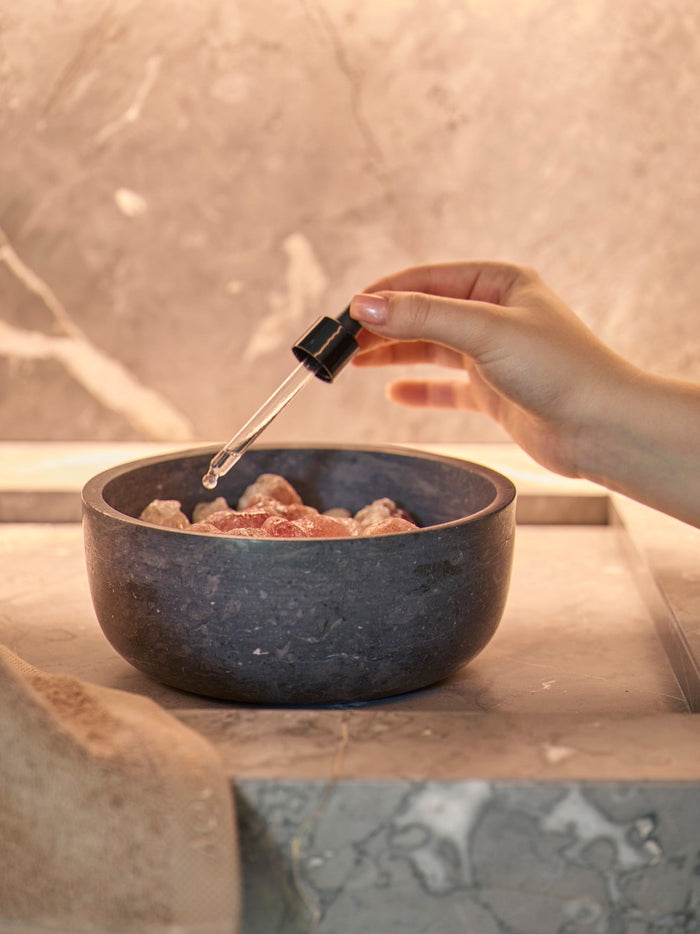 Hammam Schaal Met Deksel Dark Grey | Zwart | Grijs | Natuursteen