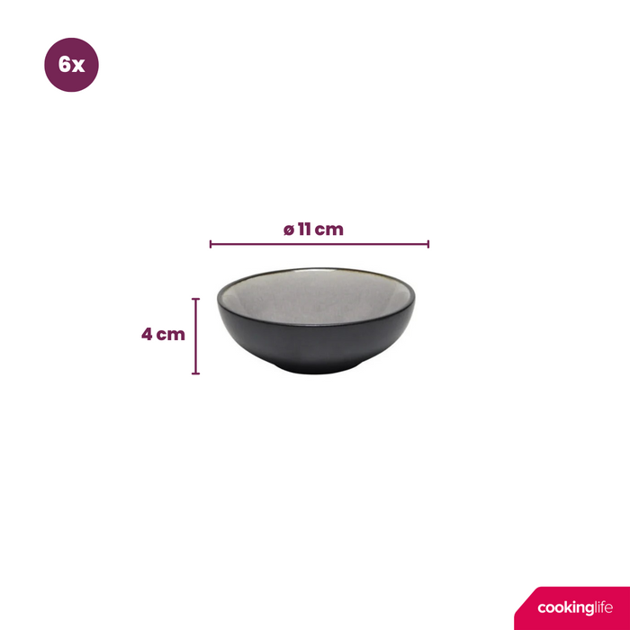 Cookinglife Dipschaaltjes Nola Warm Grey ø 11 cm - 6 stuks