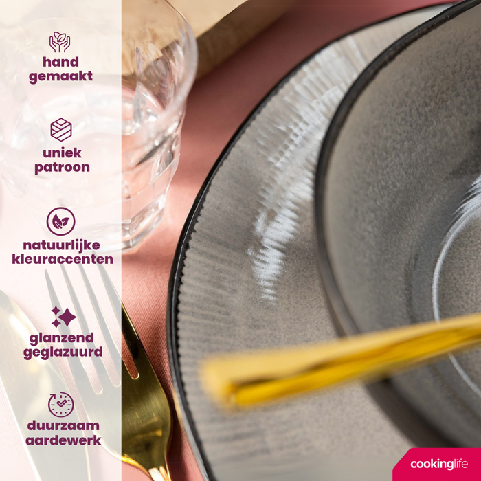 Cookinglife Soepkommen | Kommen Nola Warm Grey ø 14 cm - 6 stuks