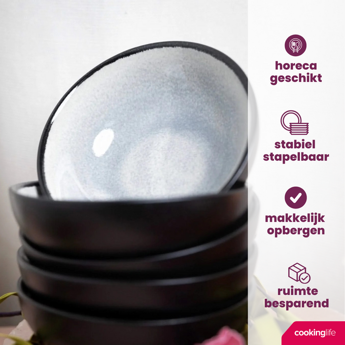 Cookinglife Soepkommen | Kommen Nola Warm Grey ø 14 cm - 6 stuks