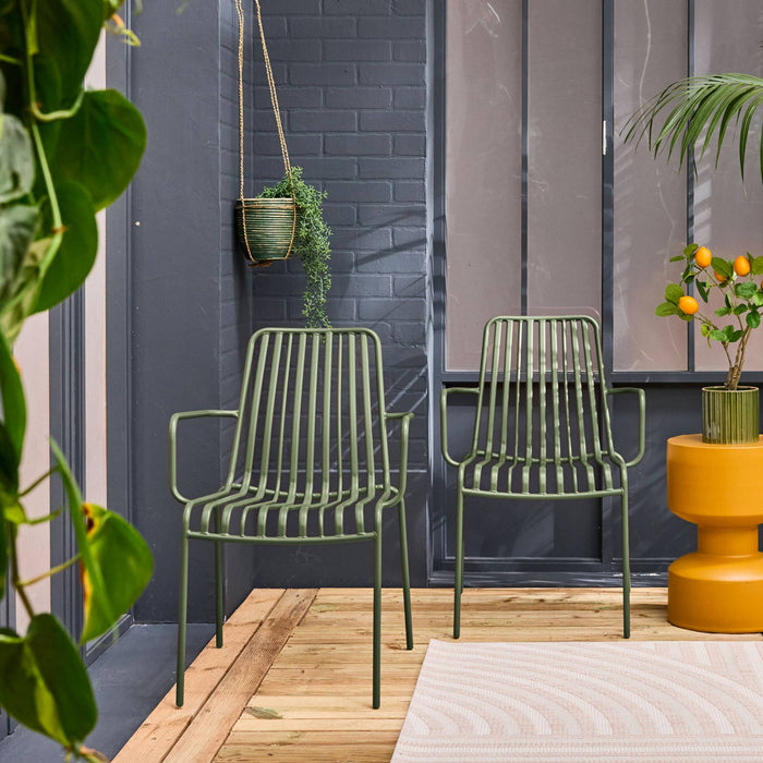 sweeek - Stapelbare tuinstoel van staal (Set van 2)