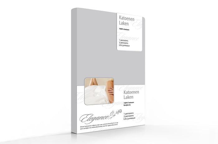 Elegance Laken Katoen Perkal licht grijs