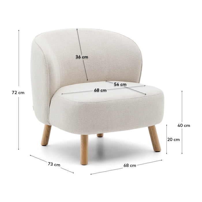 Kave Home Ulit Fauteuil - Chenille - Beige