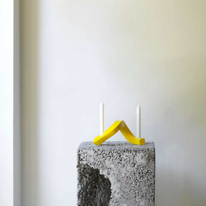 Normann Copenhagen Crooked Kandelaar - Double - Geel